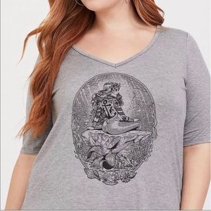 Torrid tattooed mermaid tunic top shirt